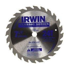 DISCO DE SIERRA 7 1/4" EN 24 DIENTES DE CARBURO PARA MADERA IRWIN 15130LA MOD. AS724